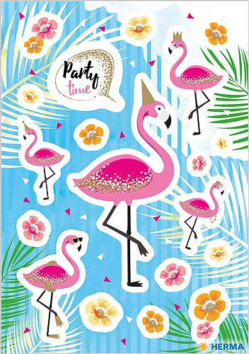 Stickervel Flamingo Party Glitter