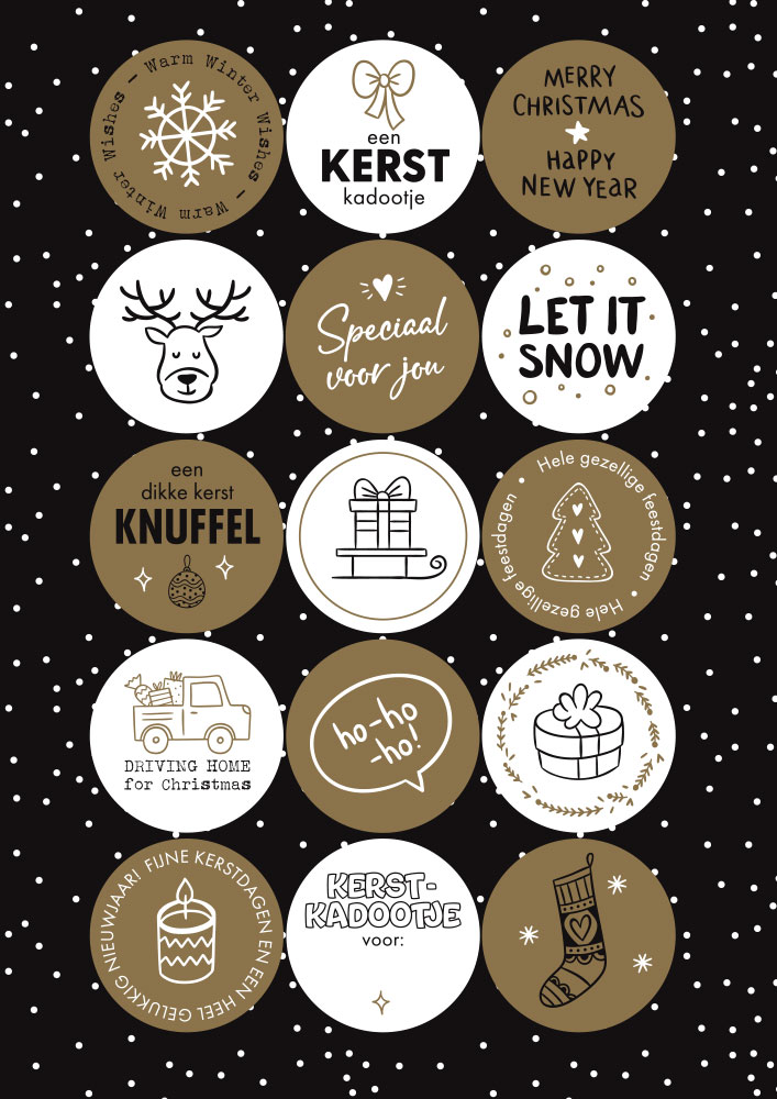 Stickervel Kerst Zwart