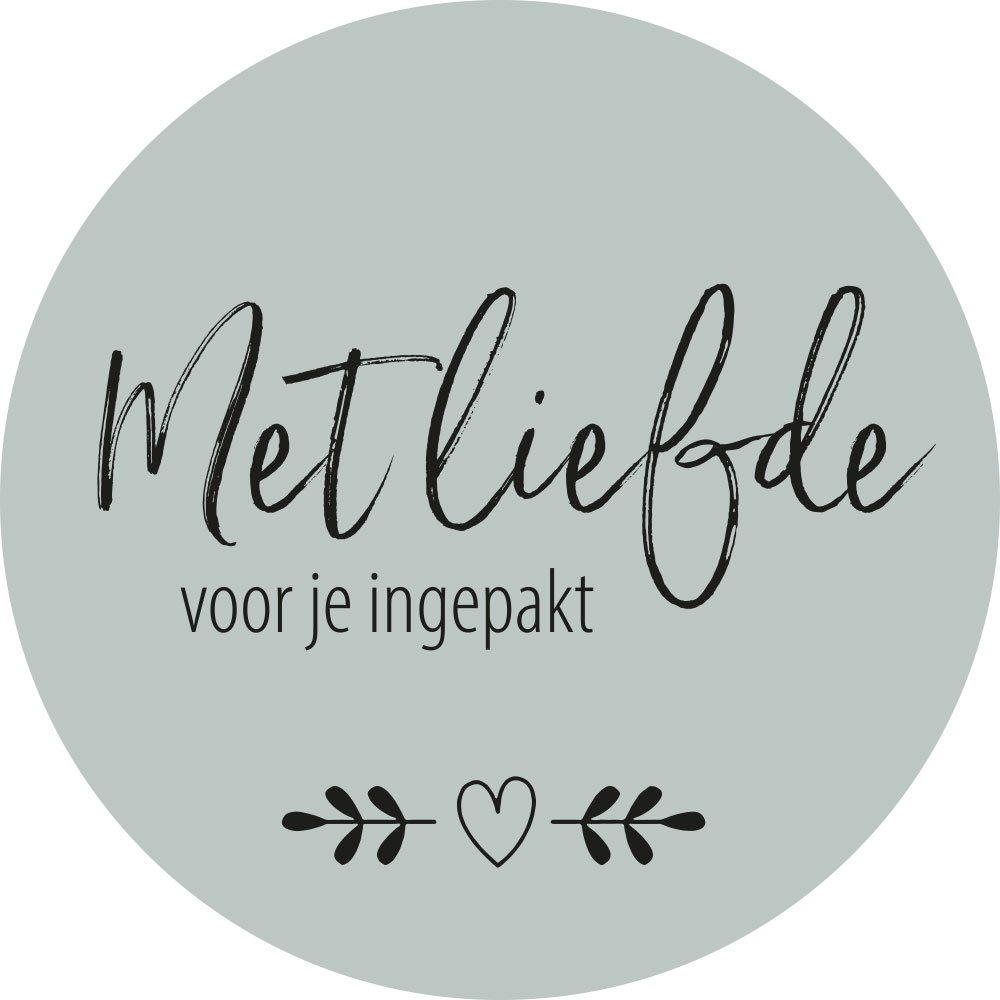 XL Kadosticker Met Liefde voor je ingepakt Mint