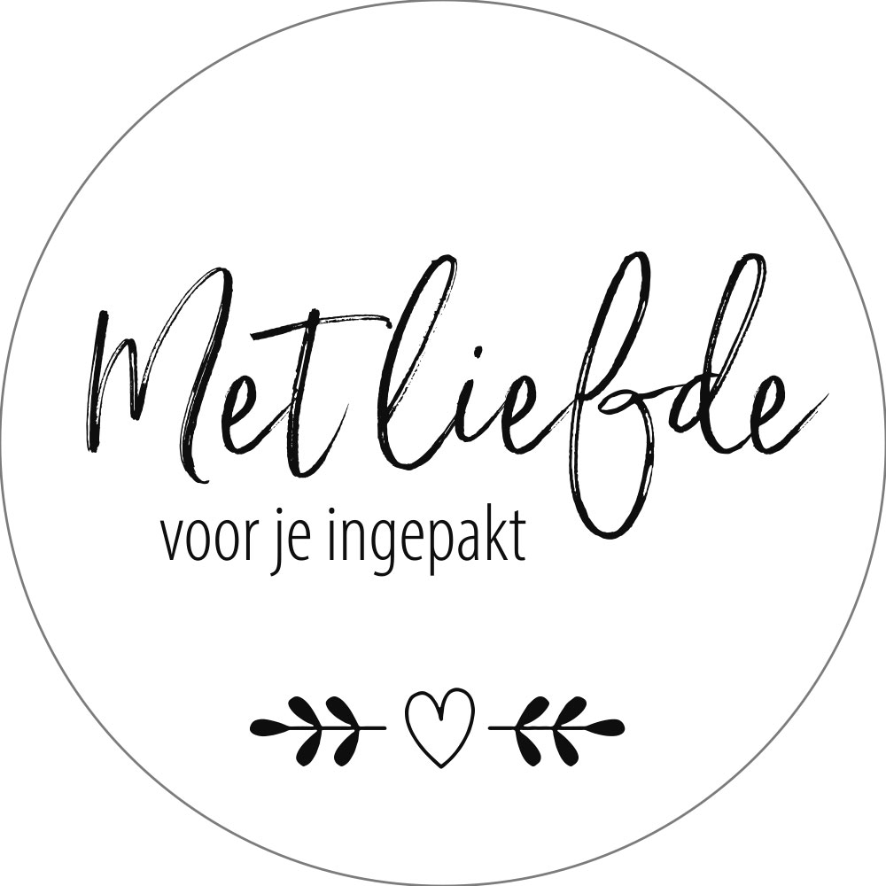 XL Kadosticker Met Liefde voor je ingepakt Wit